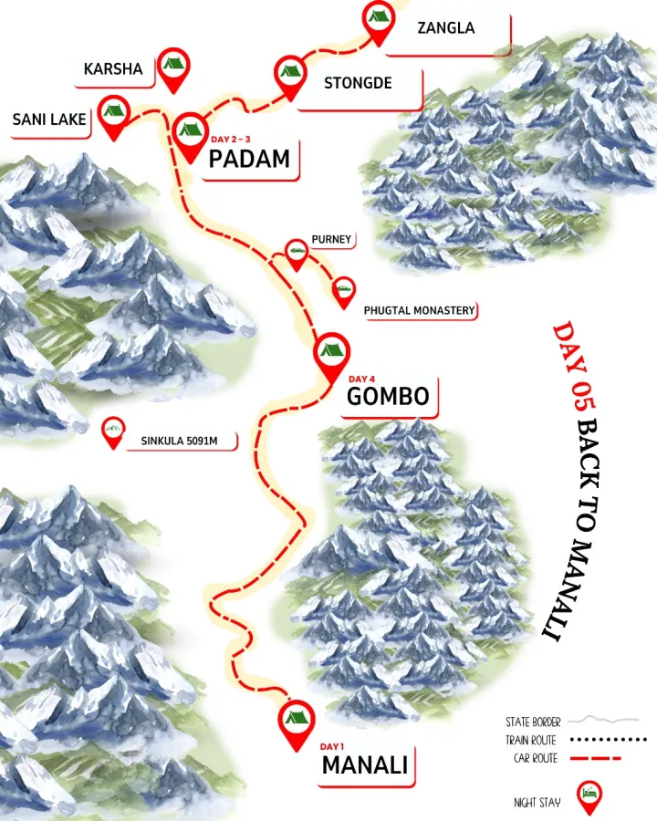 Discover Zanskar route map
