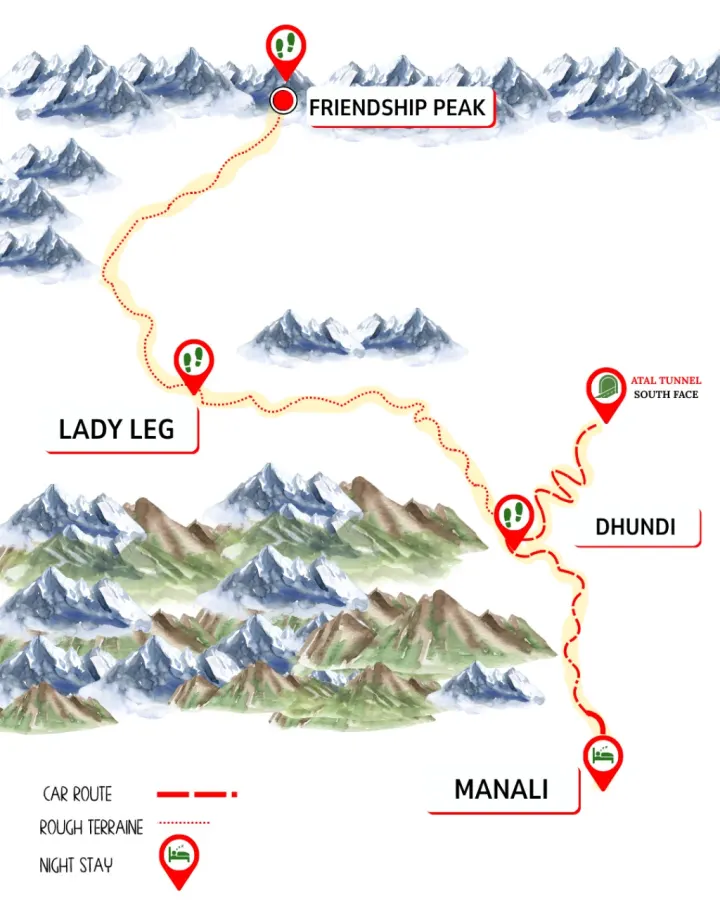 Friendship Peak route map
